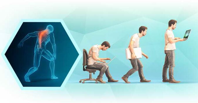 zlé držanie tela pri práci na počítači a hrudná osteochondróza